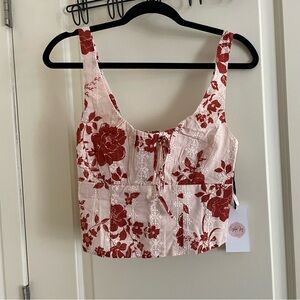 Crystal Sky floral cropped tank top
